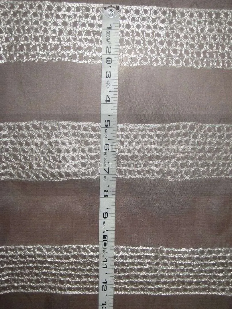 100 % SILK ORGANZA FABRIC Ivory COLOUR EMBROIDERED Semi Sheer 44" wide [3197]