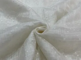 100% silk organza ivory with mercerized butta  fabric 44&quot;[12298]