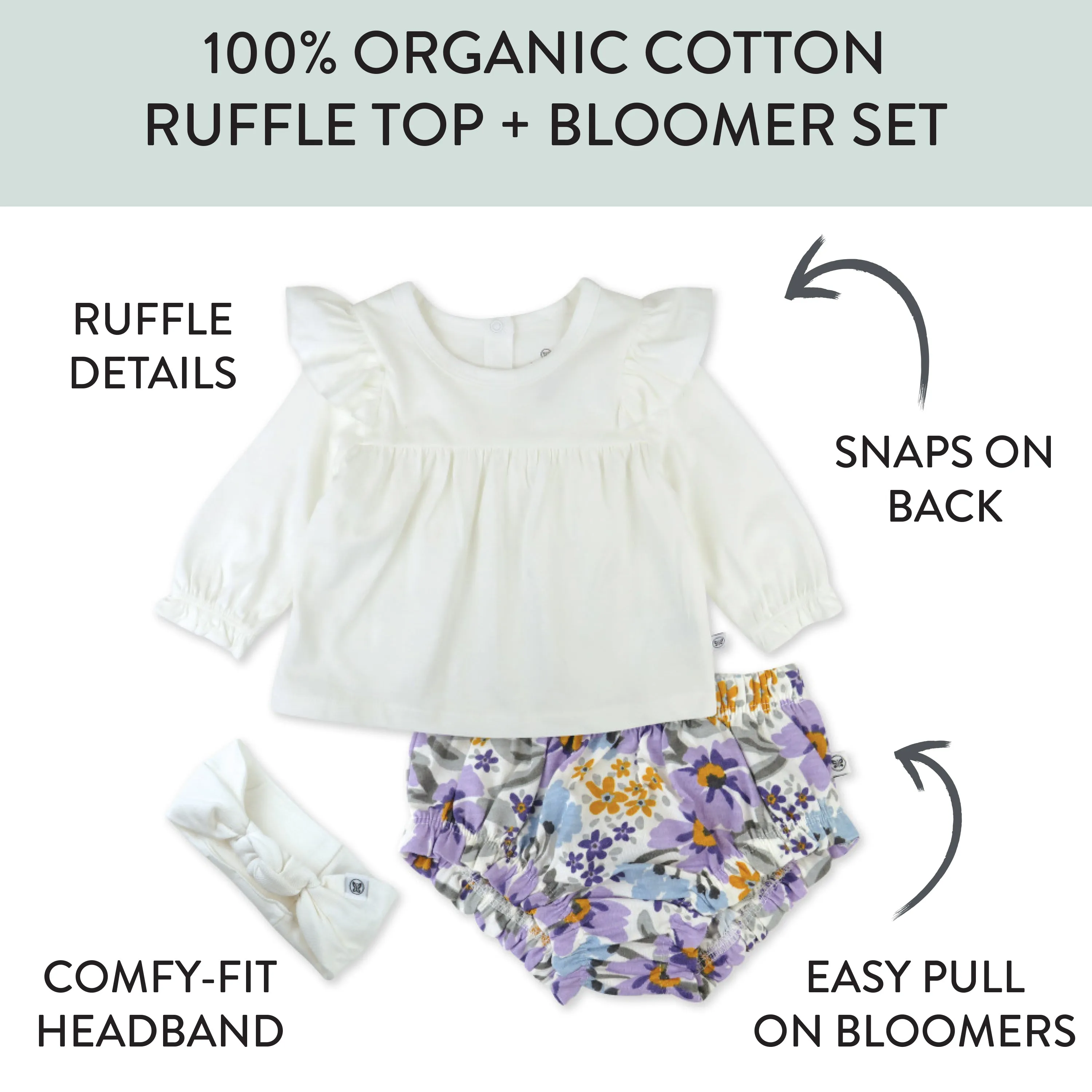 3-Piece Novelty Top, Bloomer & Headband Set