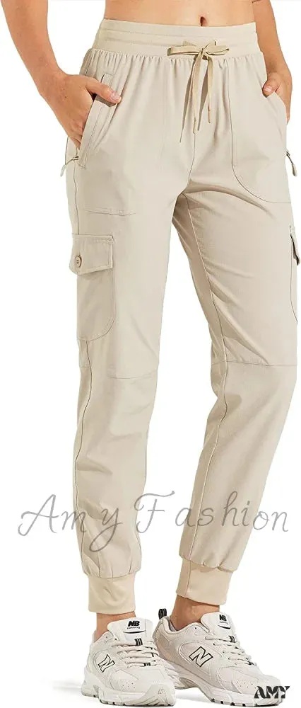 Amy Fashion - Hiking Cargo Joggers Pants Lightweight Quick Dry Capris Golf Pants