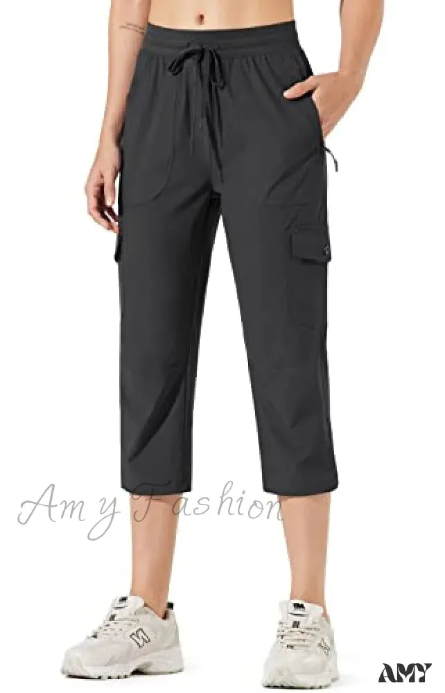 Amy Fashion - Hiking Cargo Joggers Pants Lightweight Quick Dry Capris Golf Pants