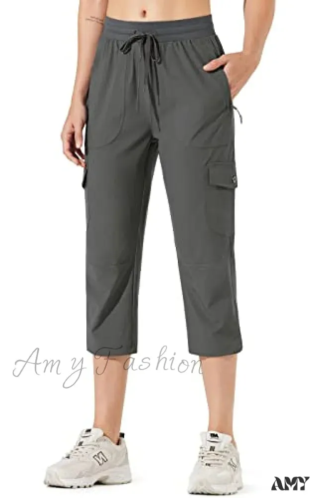 Amy Fashion - Hiking Cargo Joggers Pants Lightweight Quick Dry Capris Golf Pants