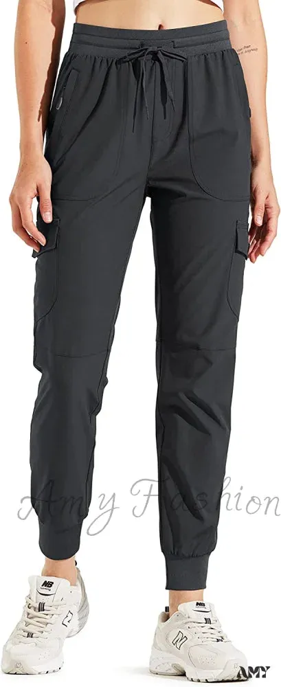 Amy Fashion - Hiking Cargo Joggers Pants Lightweight Quick Dry Capris Golf Pants