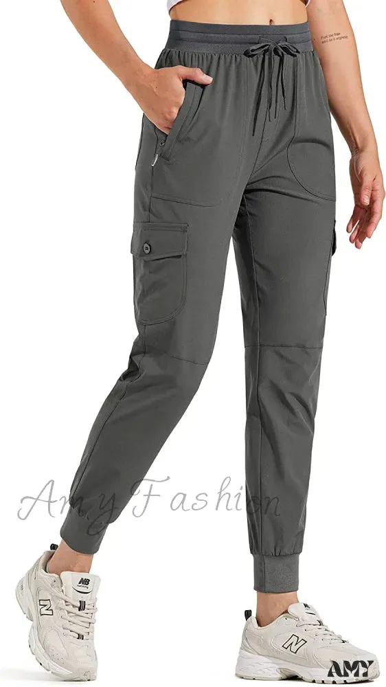 Amy Fashion - Hiking Cargo Joggers Pants Lightweight Quick Dry Capris Golf Pants