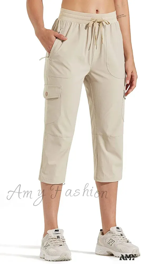 Amy Fashion - Hiking Cargo Joggers Pants Lightweight Quick Dry Capris Golf Pants