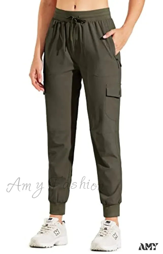 Amy Fashion - Hiking Cargo Joggers Pants Lightweight Quick Dry Capris Golf Pants