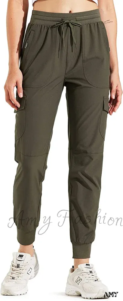 Amy Fashion - Hiking Cargo Joggers Pants Lightweight Quick Dry Capris Golf Pants