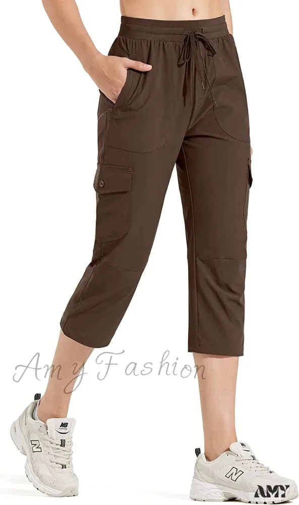 Amy Fashion - Hiking Cargo Joggers Pants Lightweight Quick Dry Capris Golf Pants