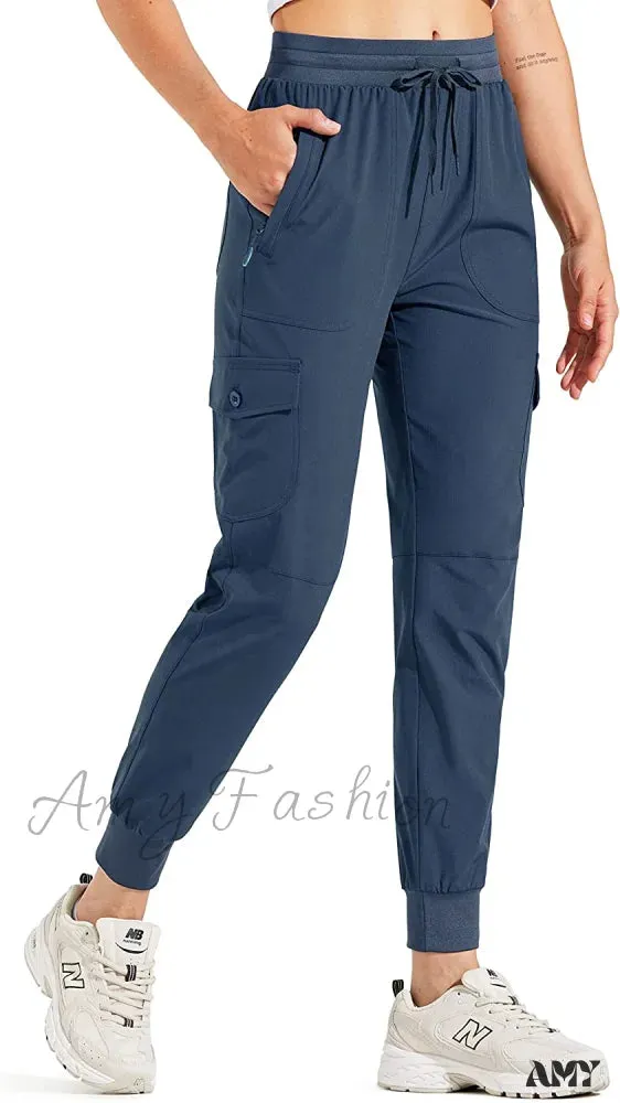 Amy Fashion - Hiking Cargo Joggers Pants Lightweight Quick Dry Capris Golf Pants