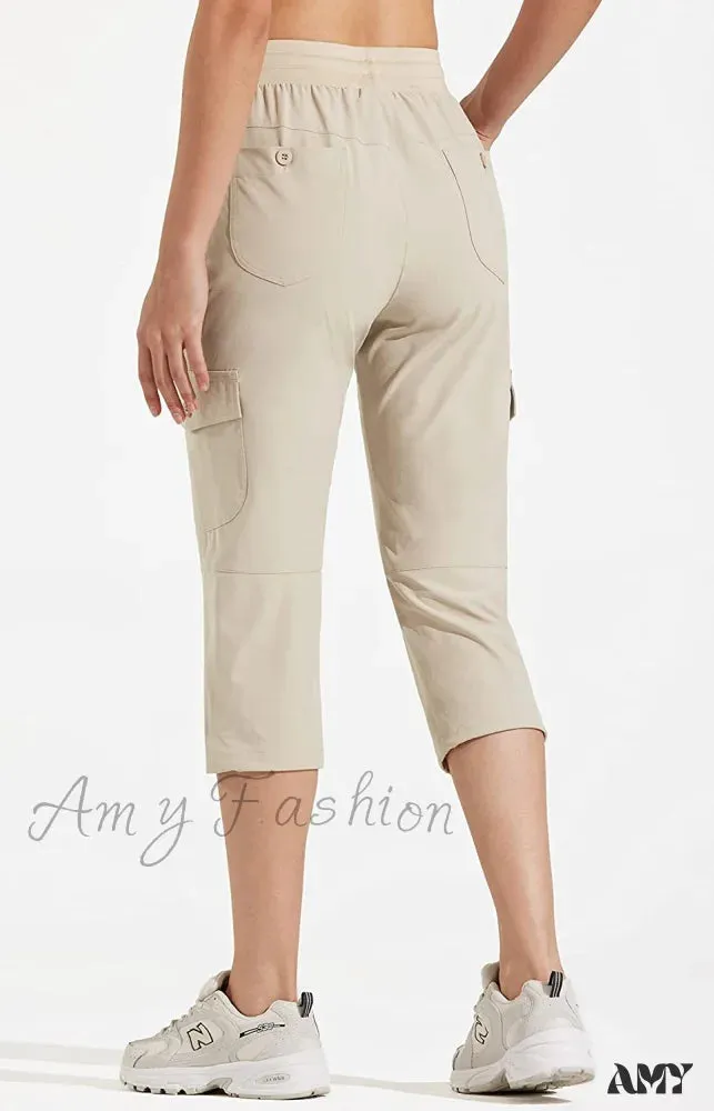 Amy Fashion - Hiking Cargo Joggers Pants Lightweight Quick Dry Capris Golf Pants