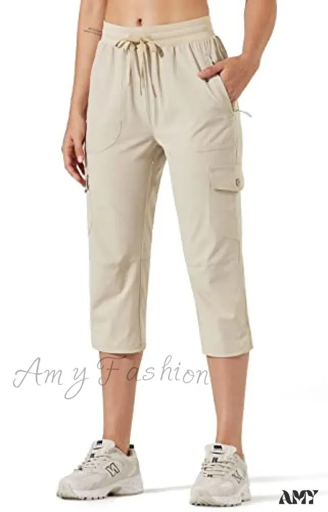 Amy Fashion - Hiking Cargo Joggers Pants Lightweight Quick Dry Capris Golf Pants