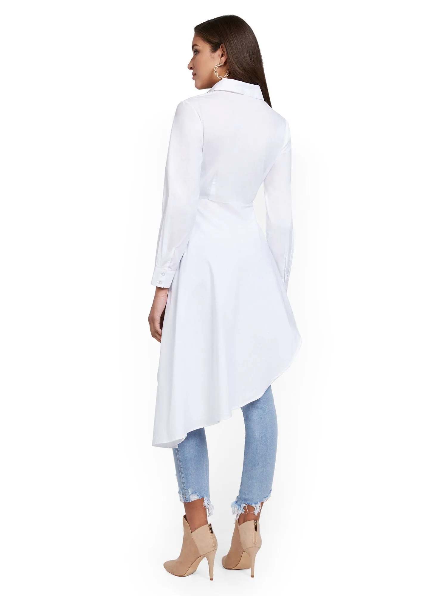 Asymmetrical Poplin Statement Top