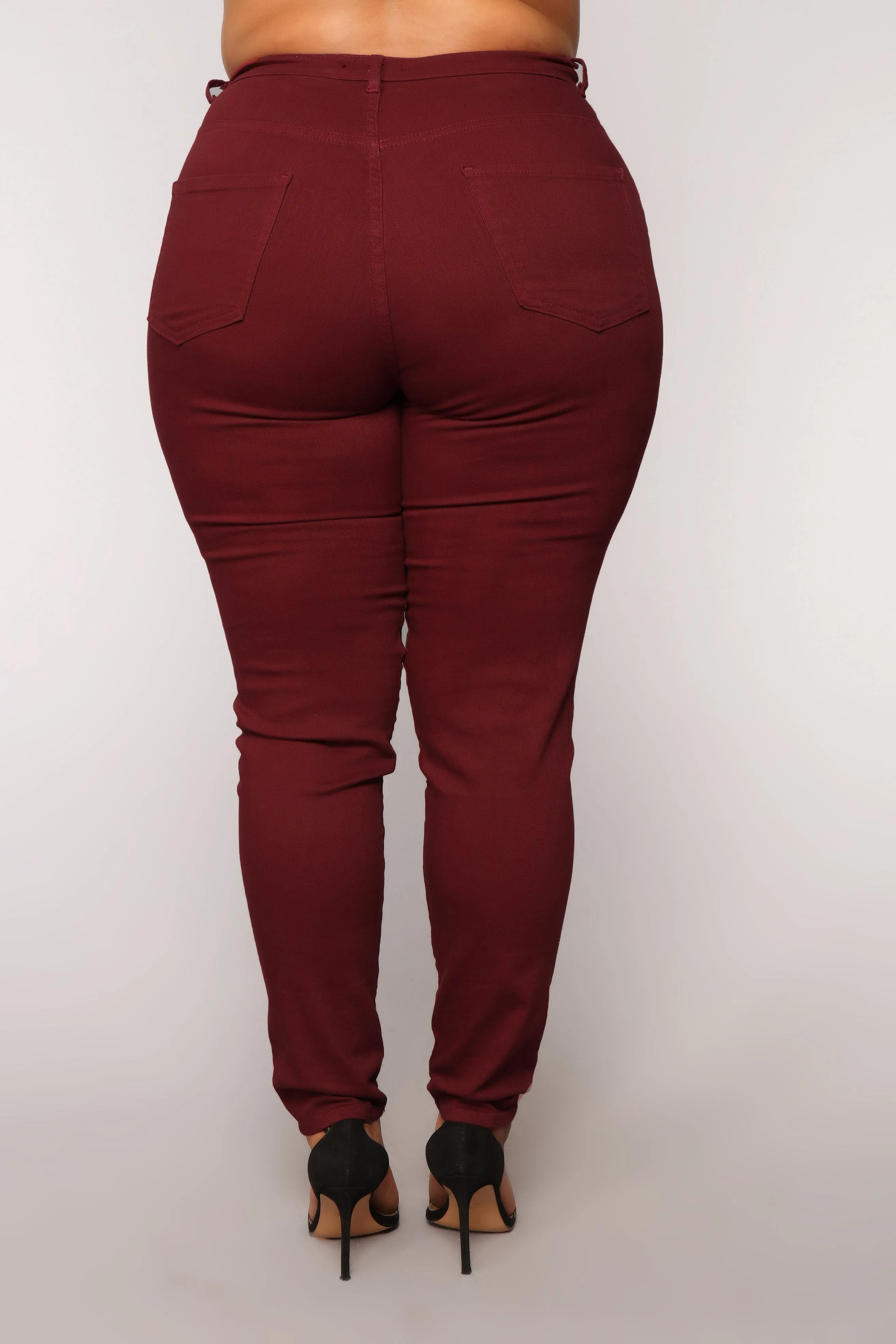 Blanched Jeans - Burgundy