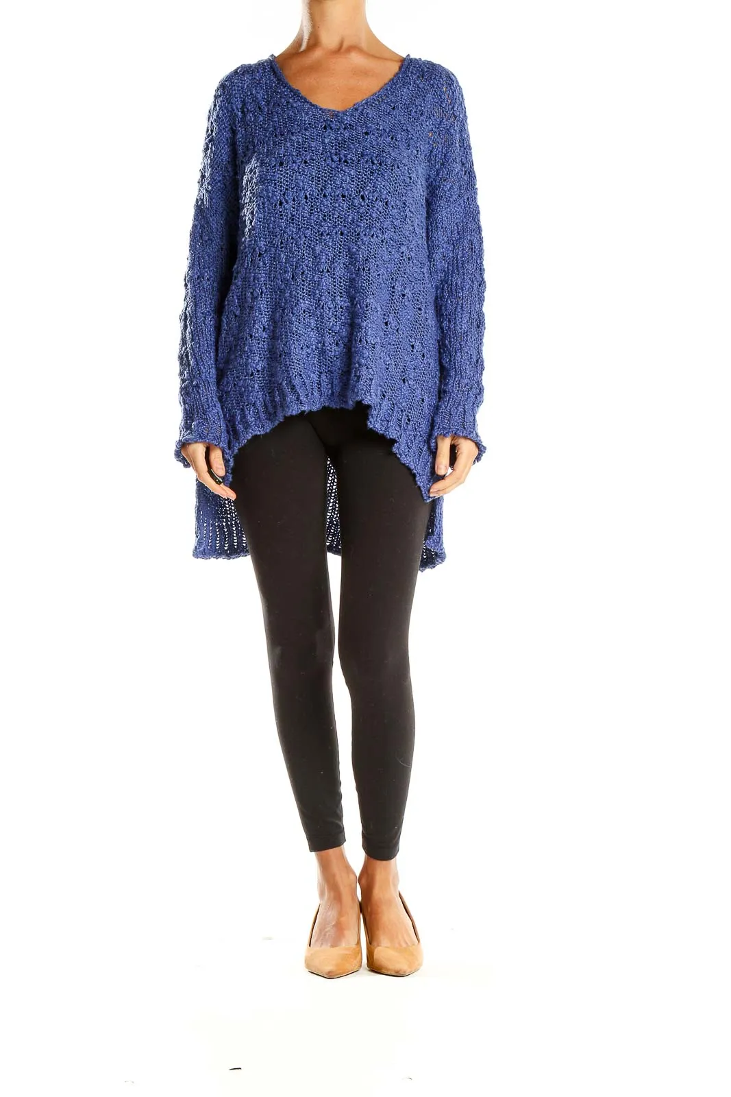 Blue Oversized Knit Sweater