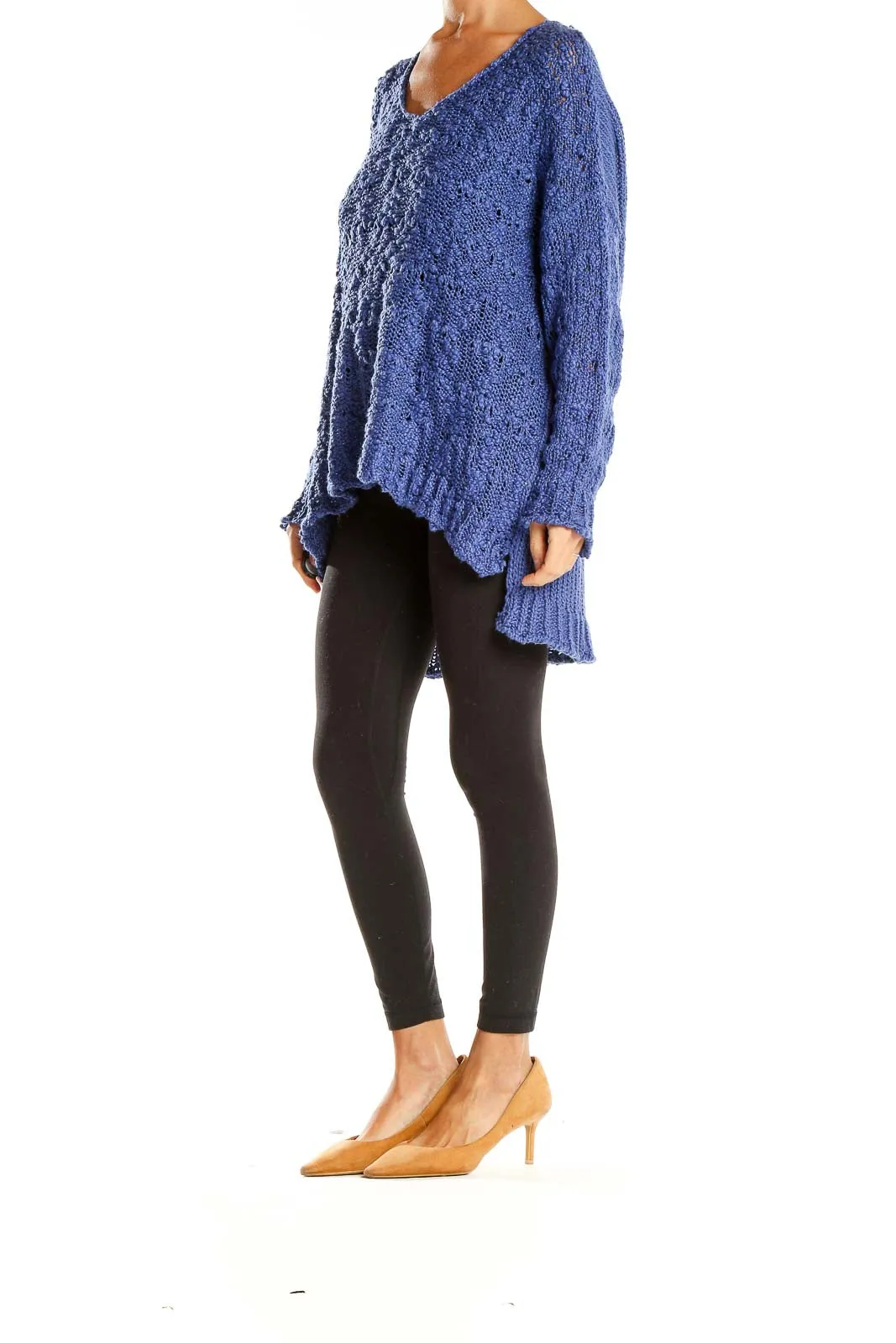 Blue Oversized Knit Sweater