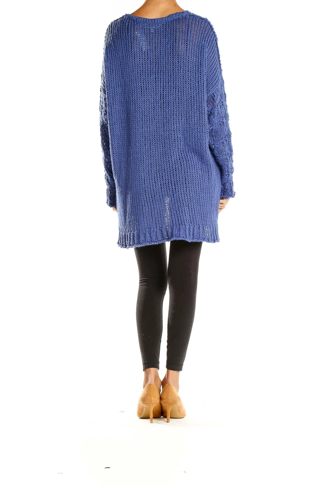 Blue Oversized Knit Sweater