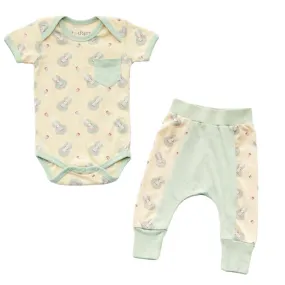 Cat & Dogma - Hawaiian Ukulele Two-piece Baby Bodysuit & Pants Set