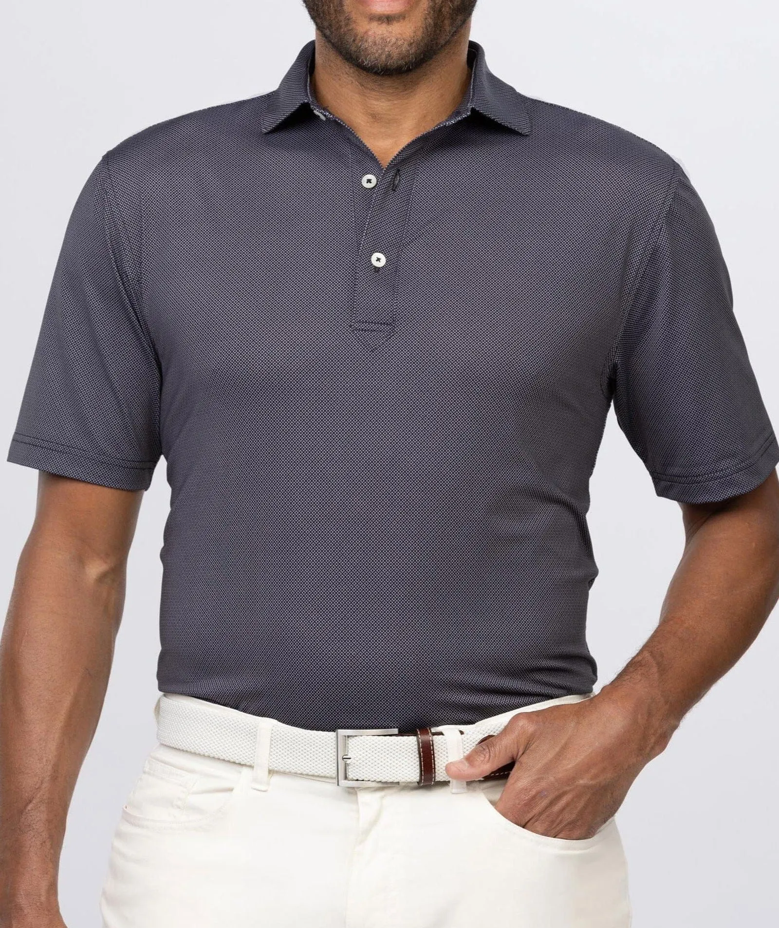 Clarence Mini Diamond Jacquard Performance Polo