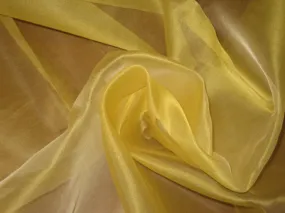 Exlusive silks~GOLDEN YELLOW silk organza 108&quot;-110&quot; wide