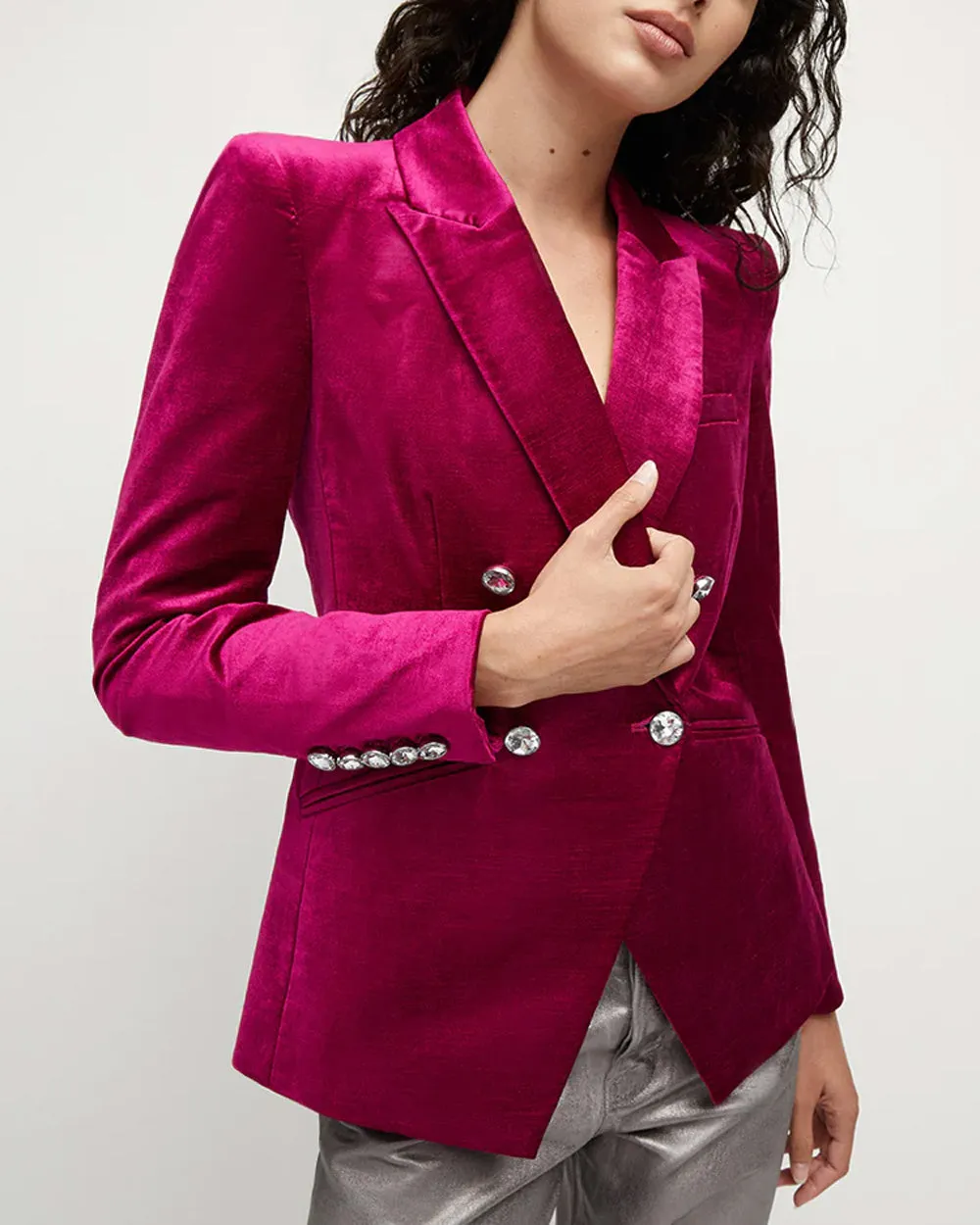 Fuchsia Velvet Elam Dickey Jacket