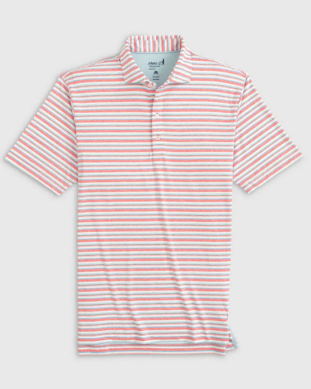 Johnnie-O Harty Striped Jersey Performance Polo in Sun Kissed