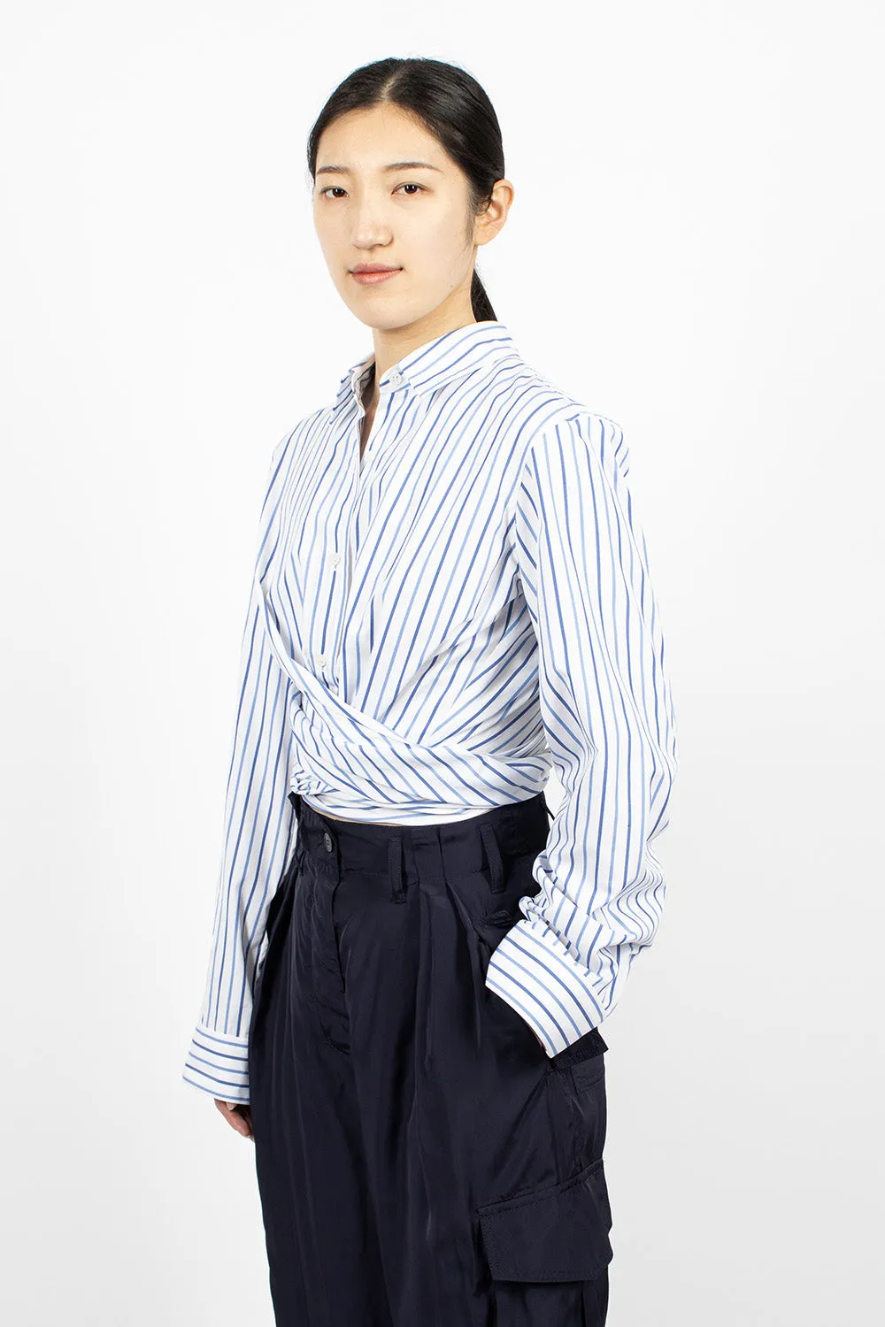 Knotted Shirt Blue Stripe