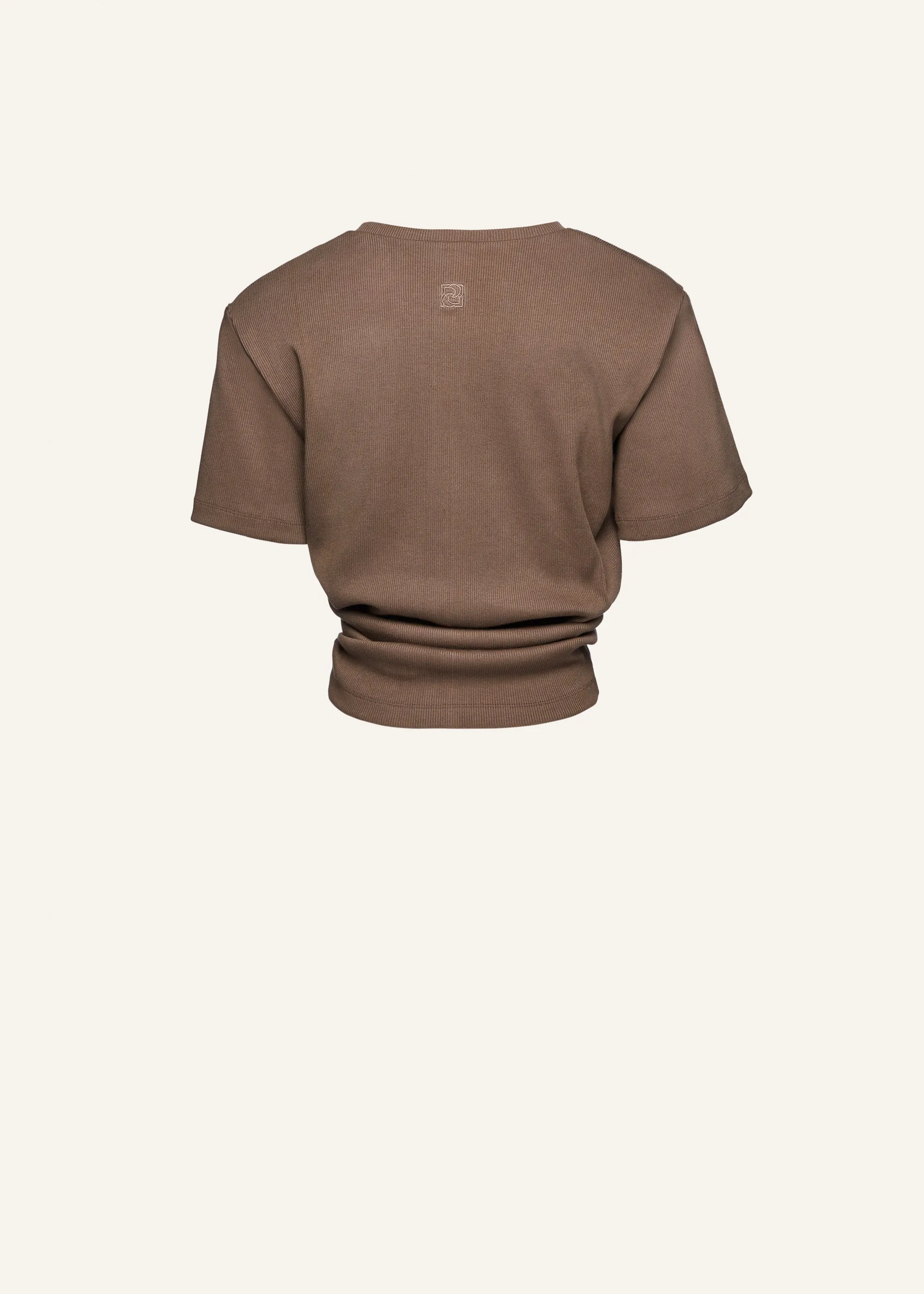 Knotted t-shirt in beige