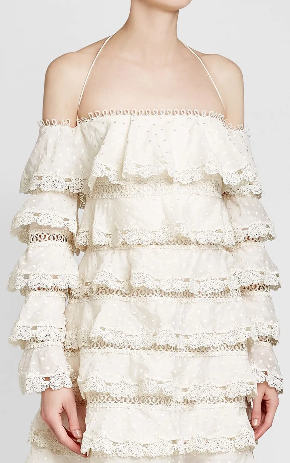 Lace Tiered Mini Dress