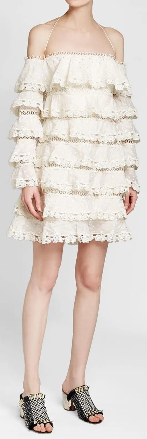 Lace Tiered Mini Dress