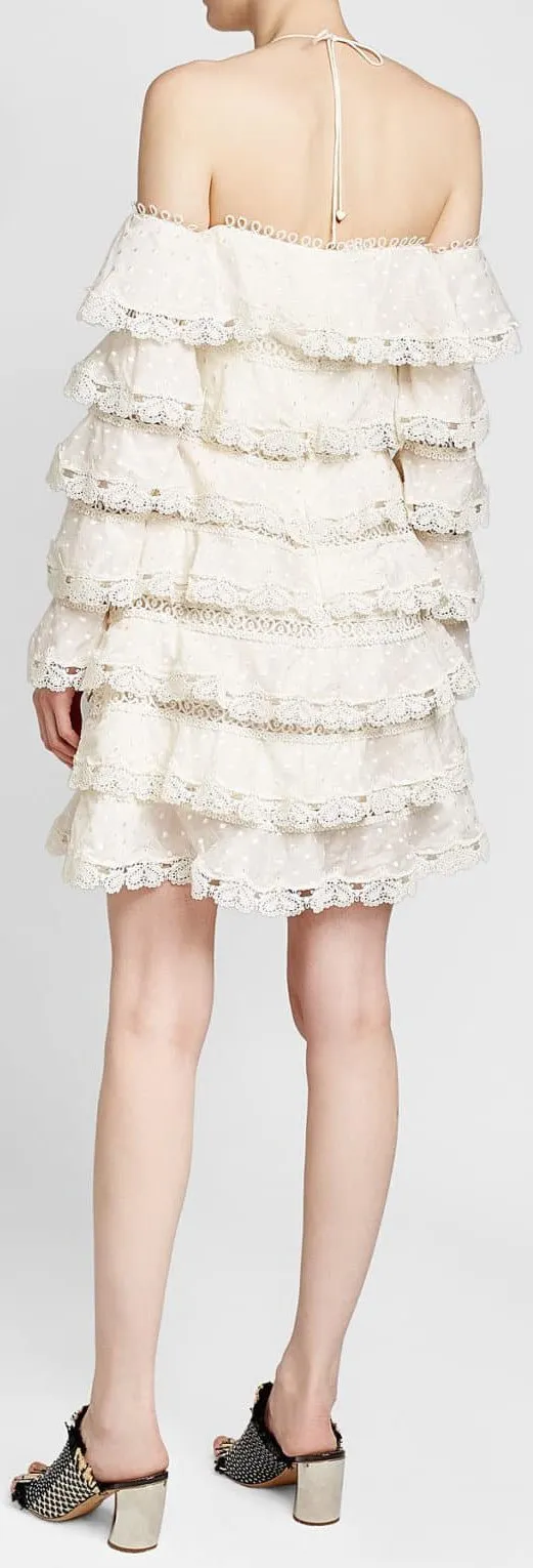 Lace Tiered Mini Dress