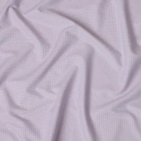 Light Pink & White Mini Checkered 100% Cotton Shirting Fabric, 150 cm Width, Made in Italy-D20501