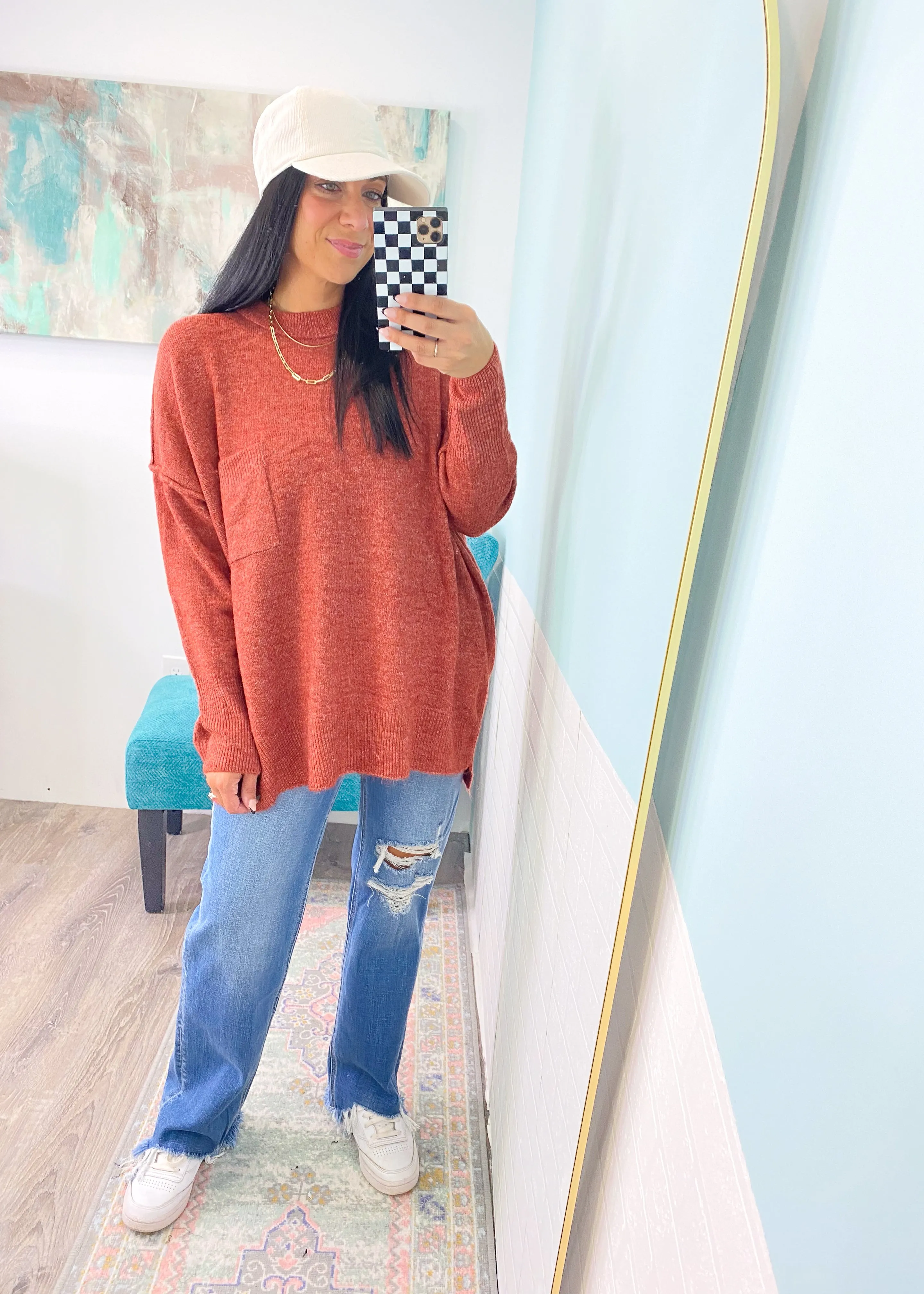 'Marlee' Apple Spice Oversized Melange Soft Sweater