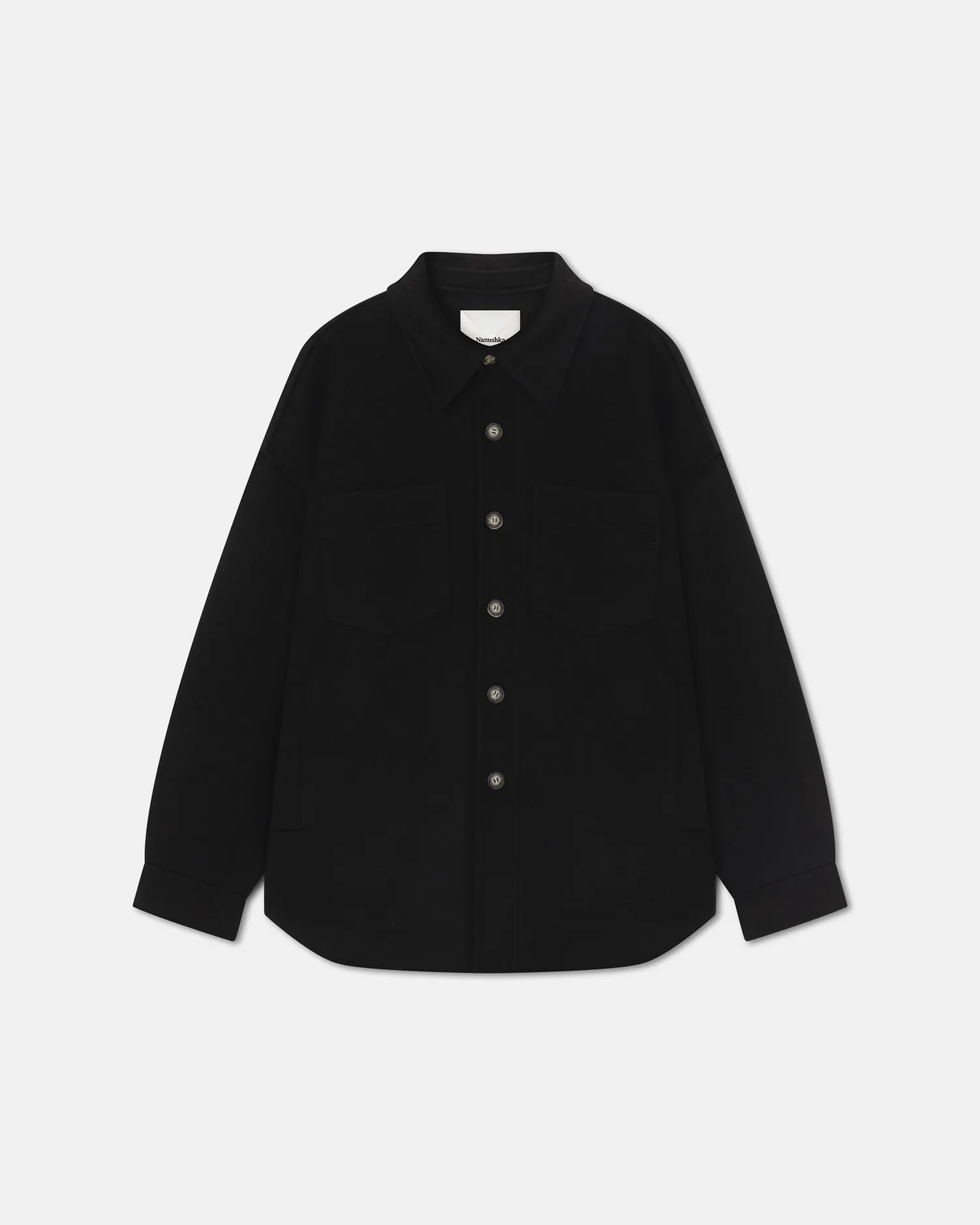 Martin - Double Wool And Silk Blend Overshirt - Black