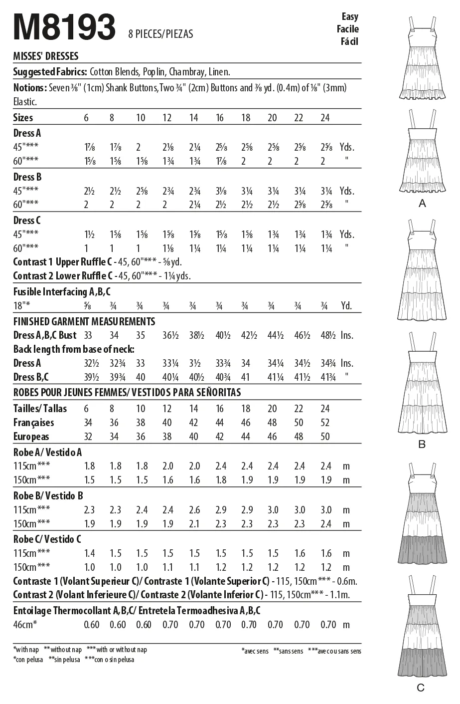 McCall's Pattern M8193 Misses' Dresses