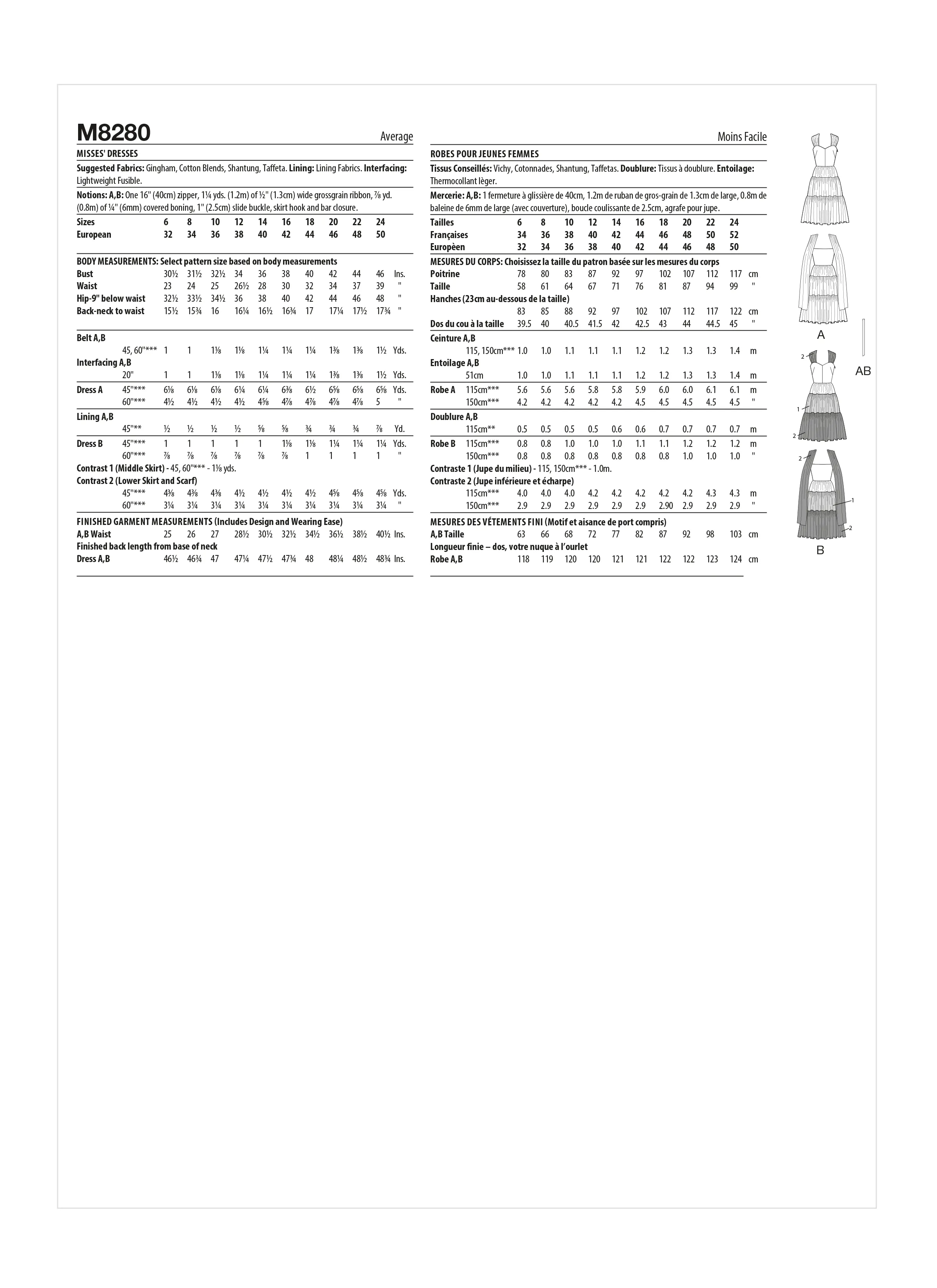 McCall's Pattern M8280 Misses' Dresses