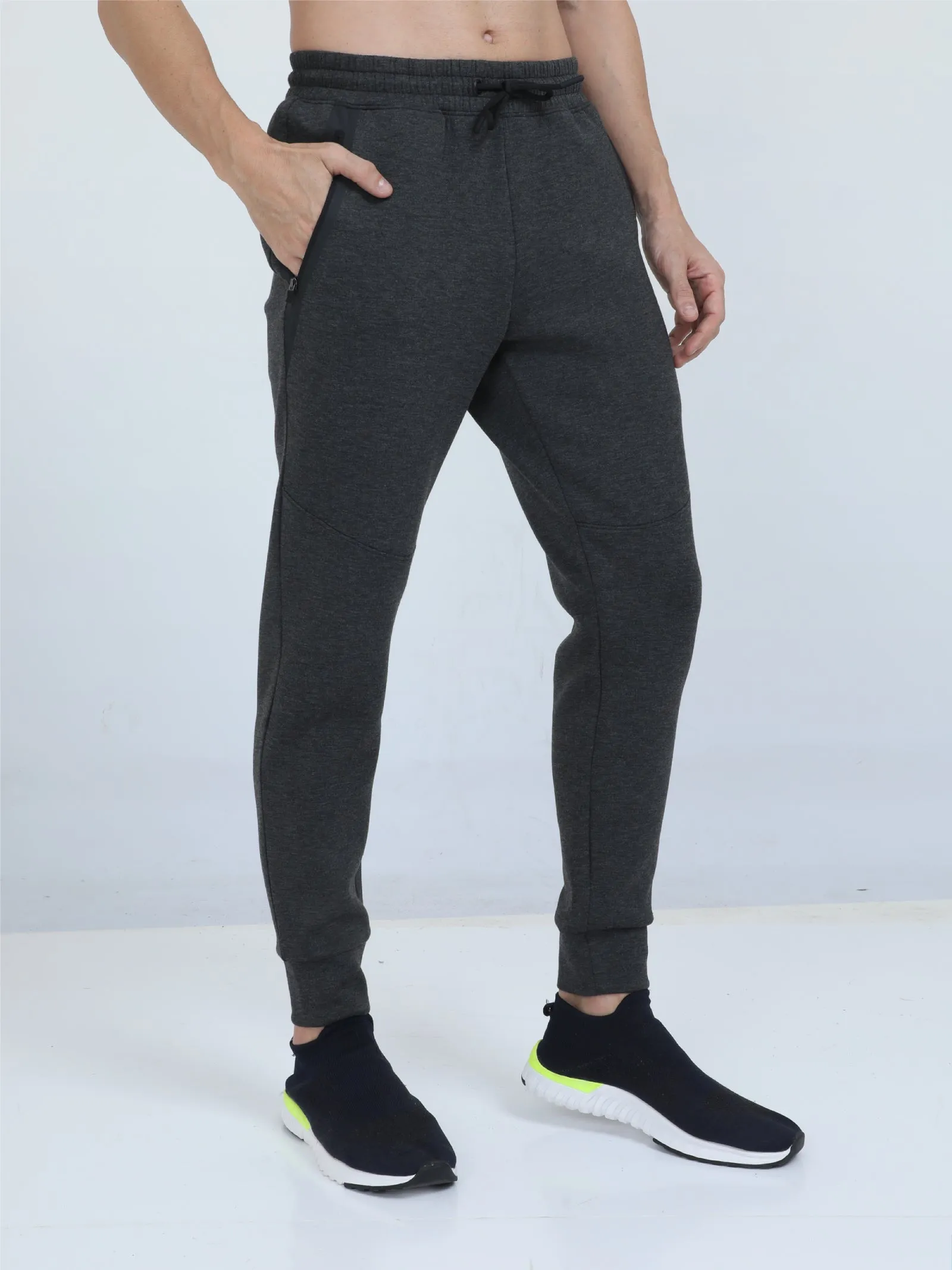 Men's Quick Dry Fitness Jogger Pants With Zipper Pockets