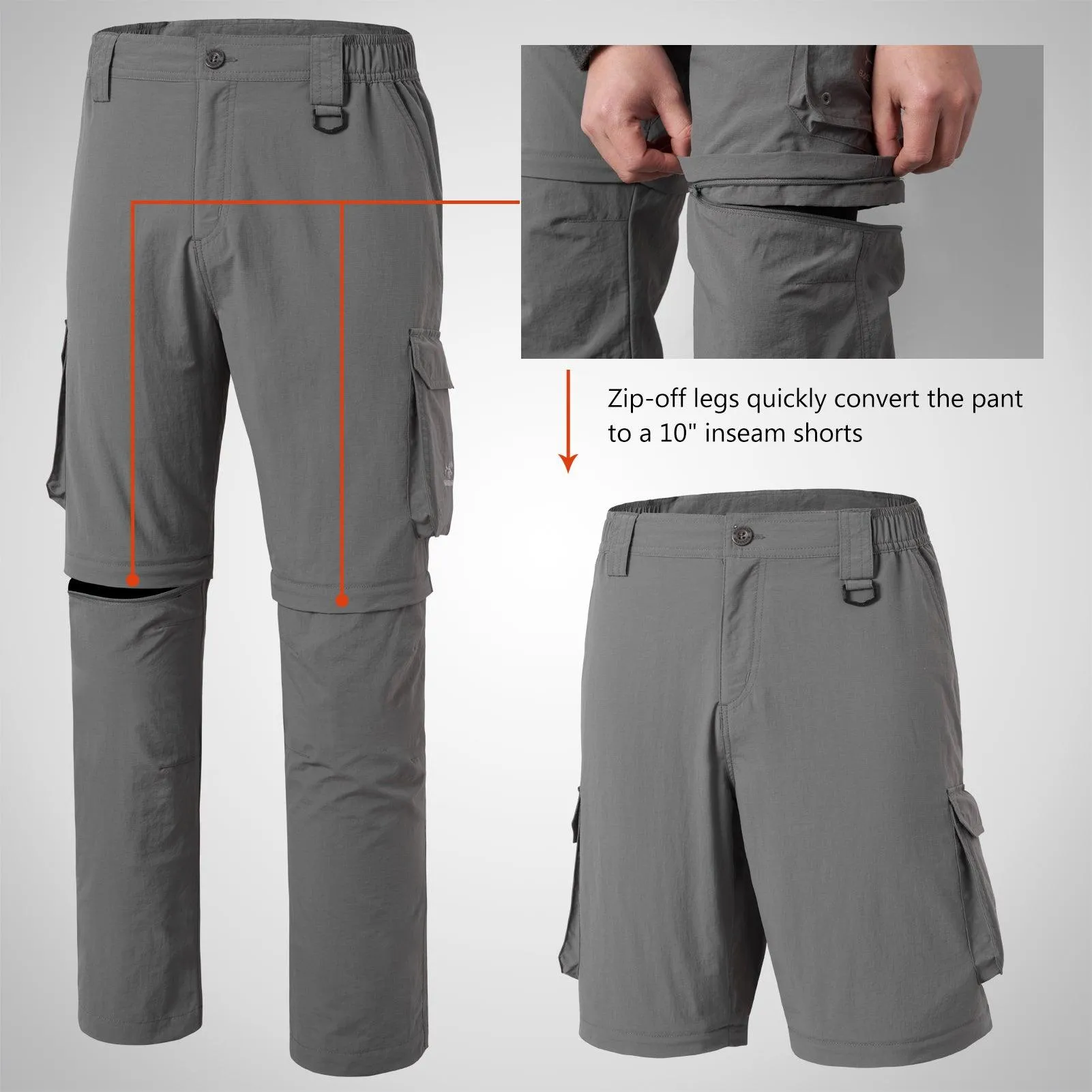 Men’s UPF 50  Quick Dry Convertible Pants FP02M