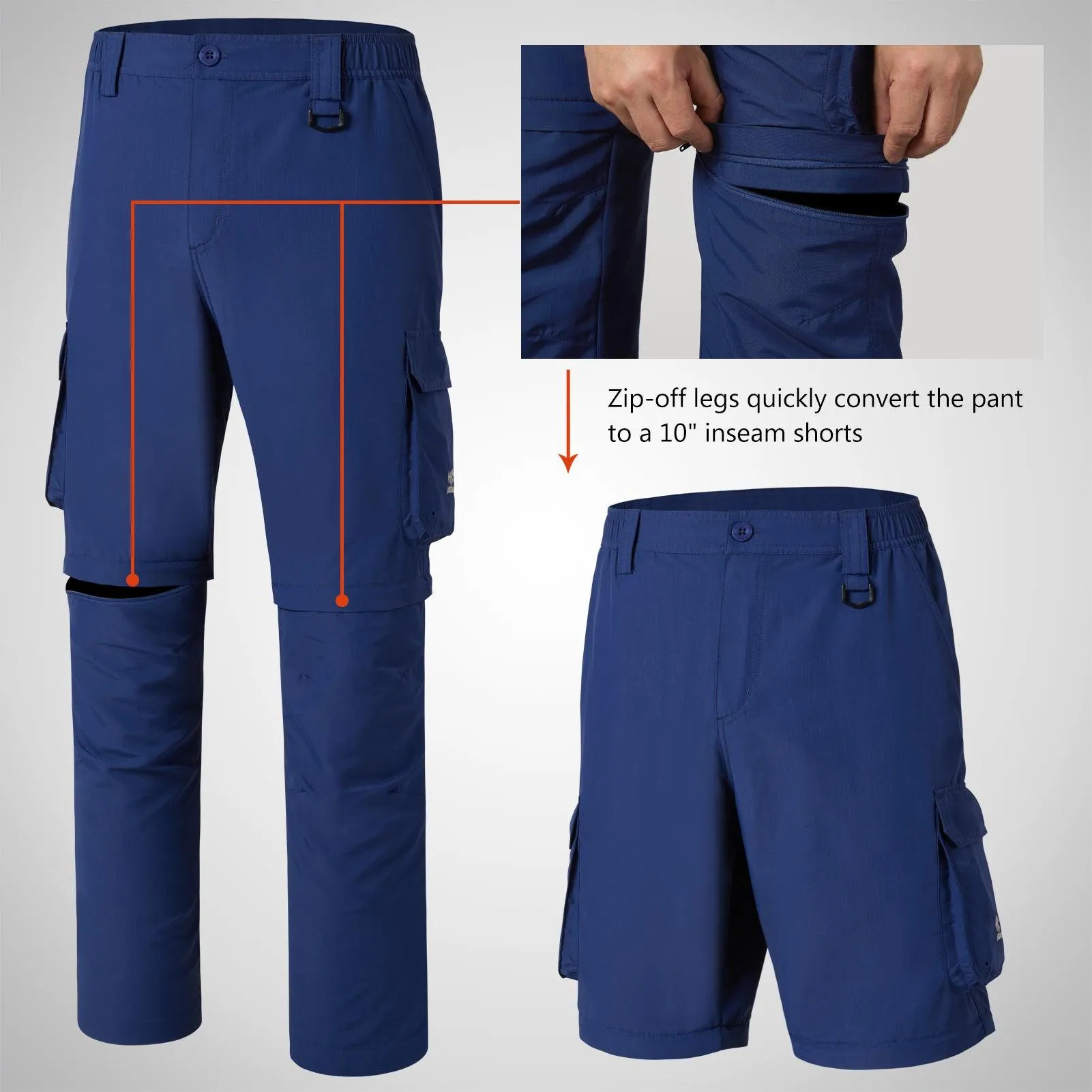 Men’s UPF 50  Quick Dry Convertible Pants FP02M