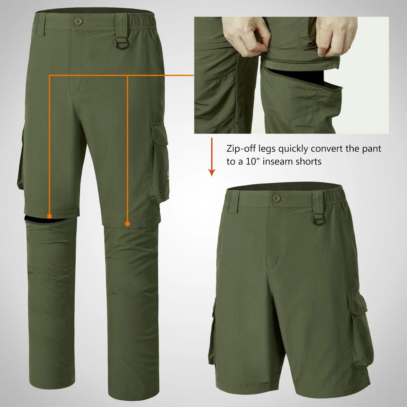 Men’s UPF 50  Quick Dry Convertible Pants FP02M