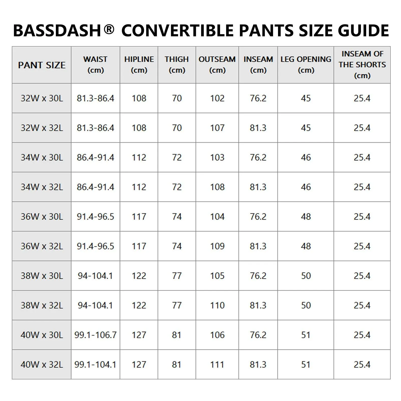 Men’s UPF 50  Quick Dry Convertible Pants FP02M