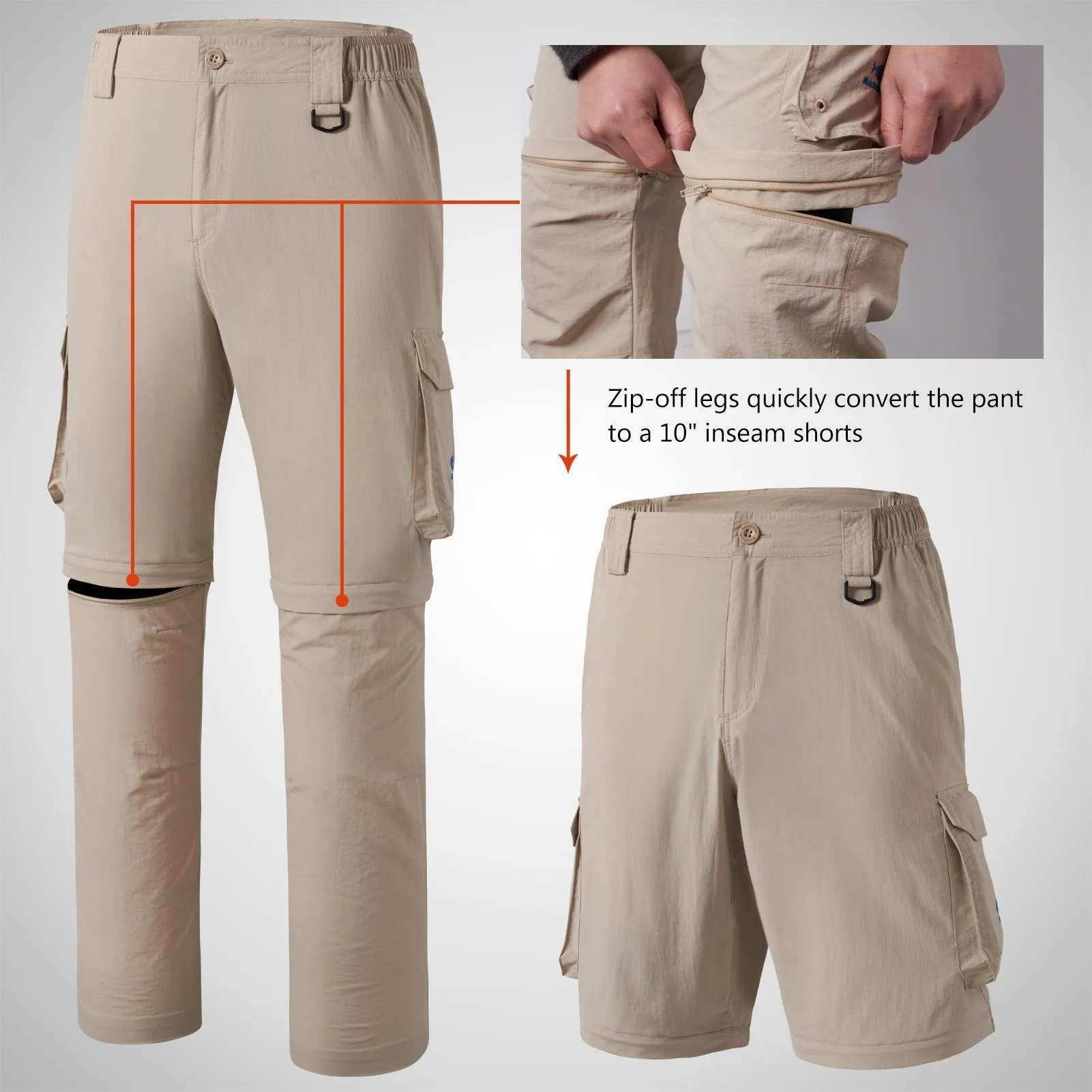 Men’s UPF 50  Quick Dry Convertible Pants FP02M