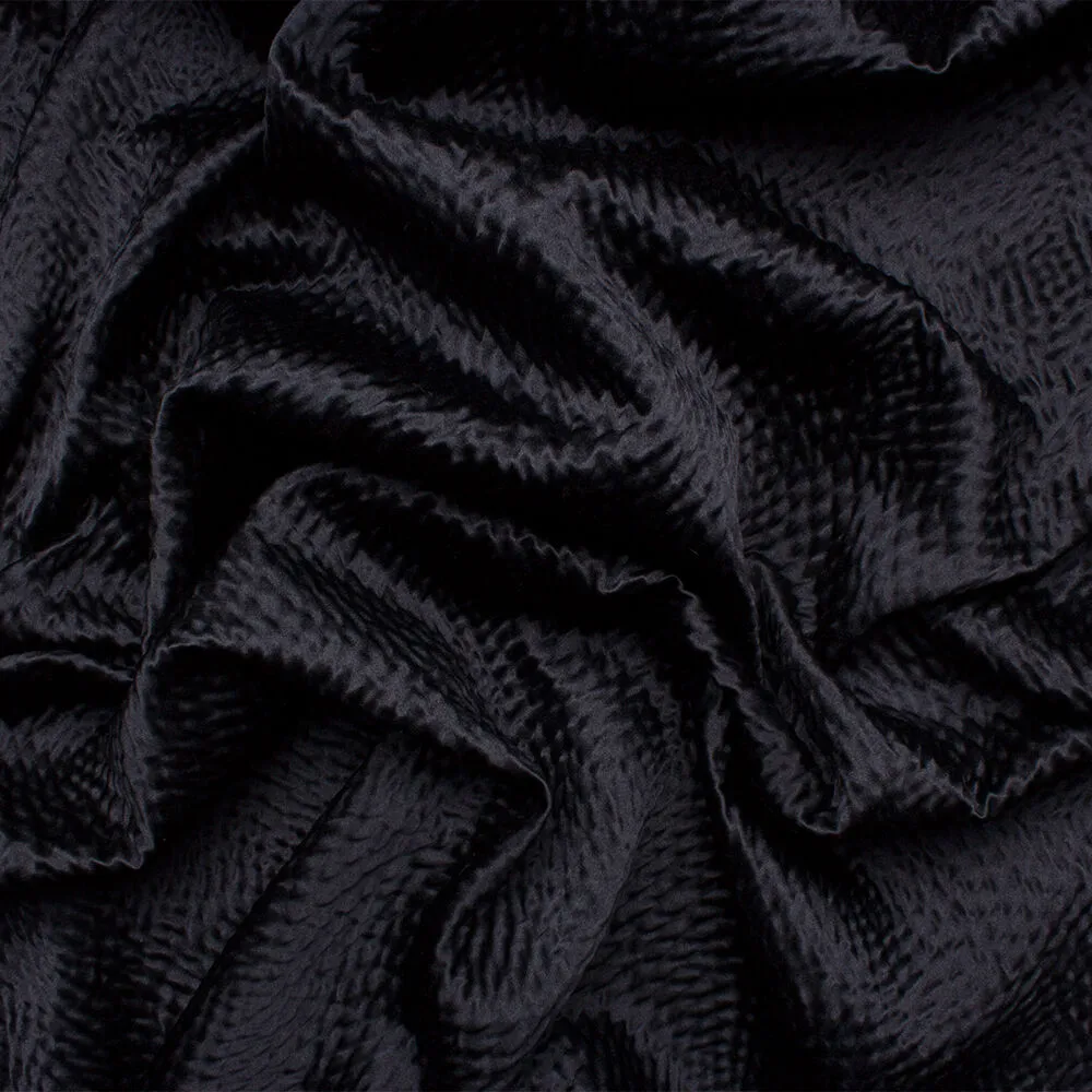 Midnight Blue Ripple Jacquard