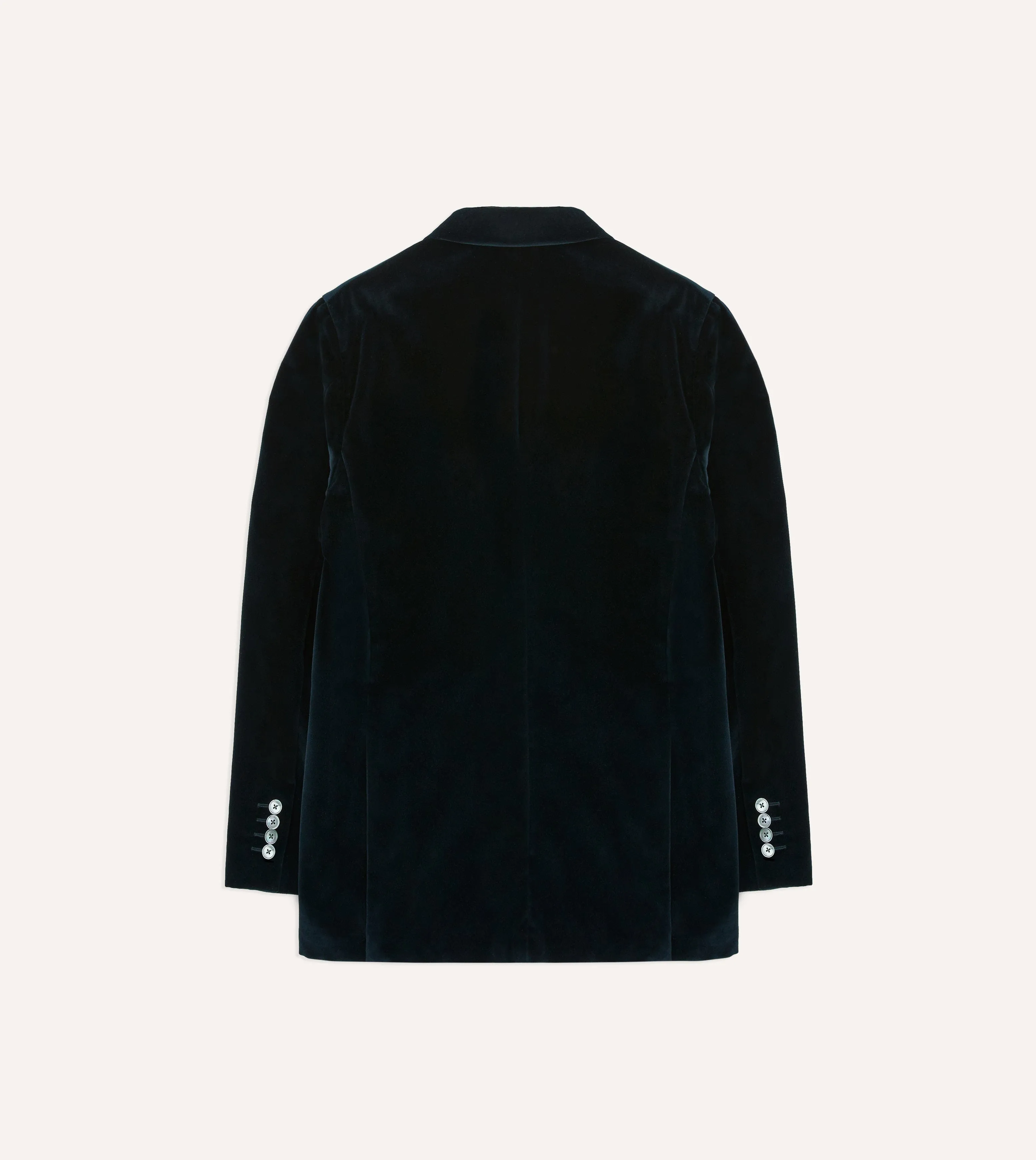 Navy Velvet Double-Breasted Tailored Jacket