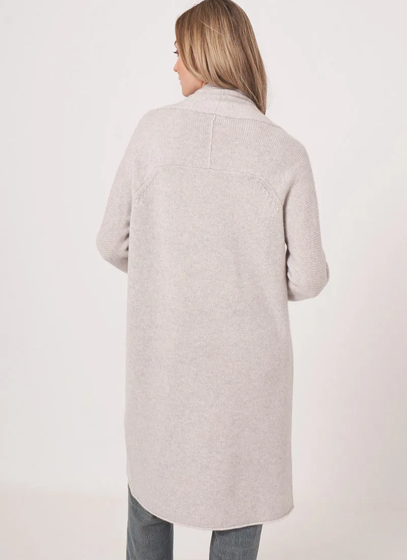 Organic Cashmere Long Open Cardigan