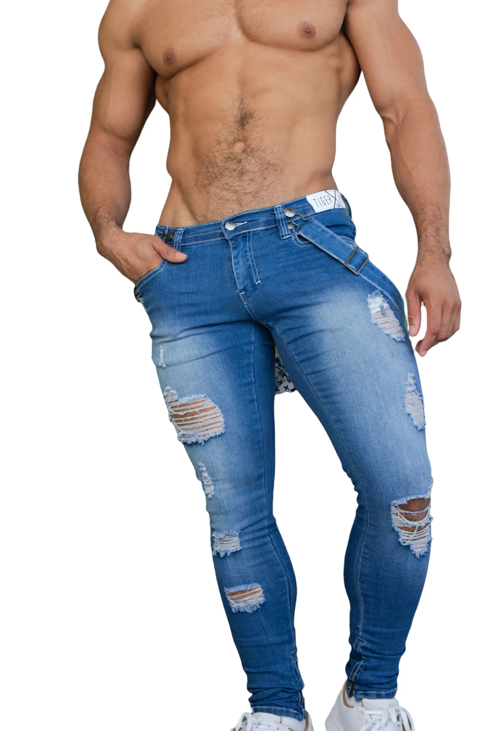 OSCAR SKY BLUE HAND-ABRADED JEAN