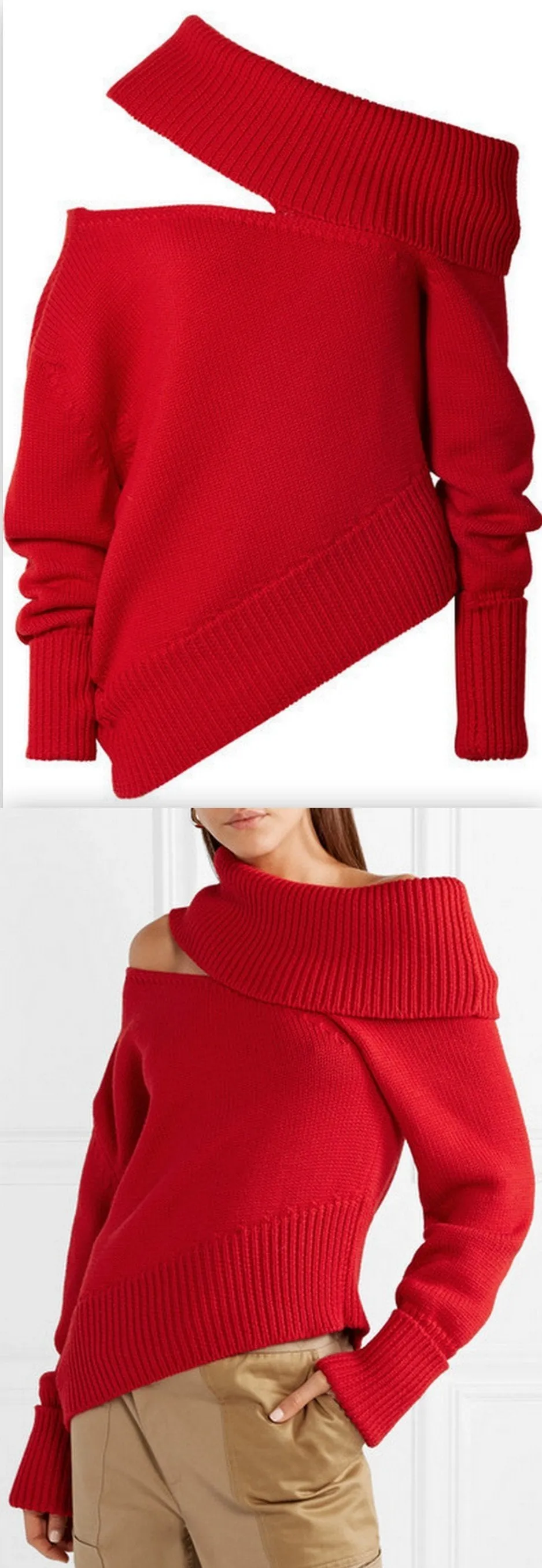 Oversized Cutout Wool Sweater