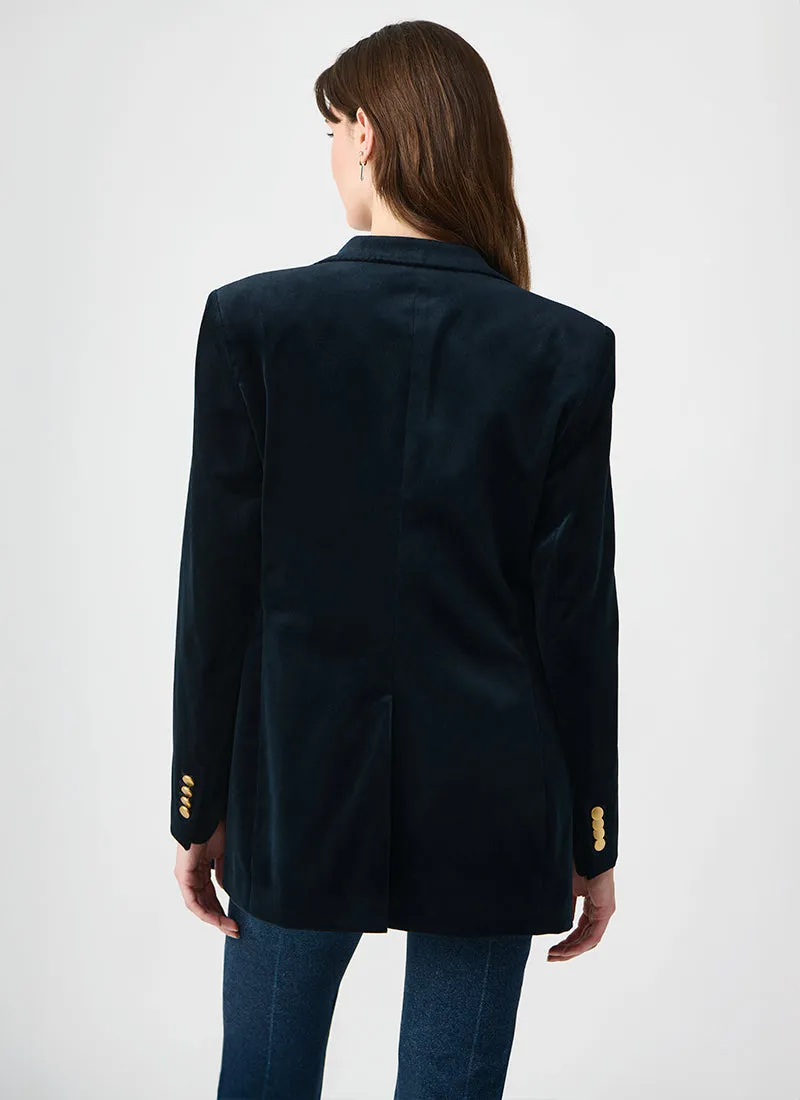 Phoebe Blue Velvet Blazer