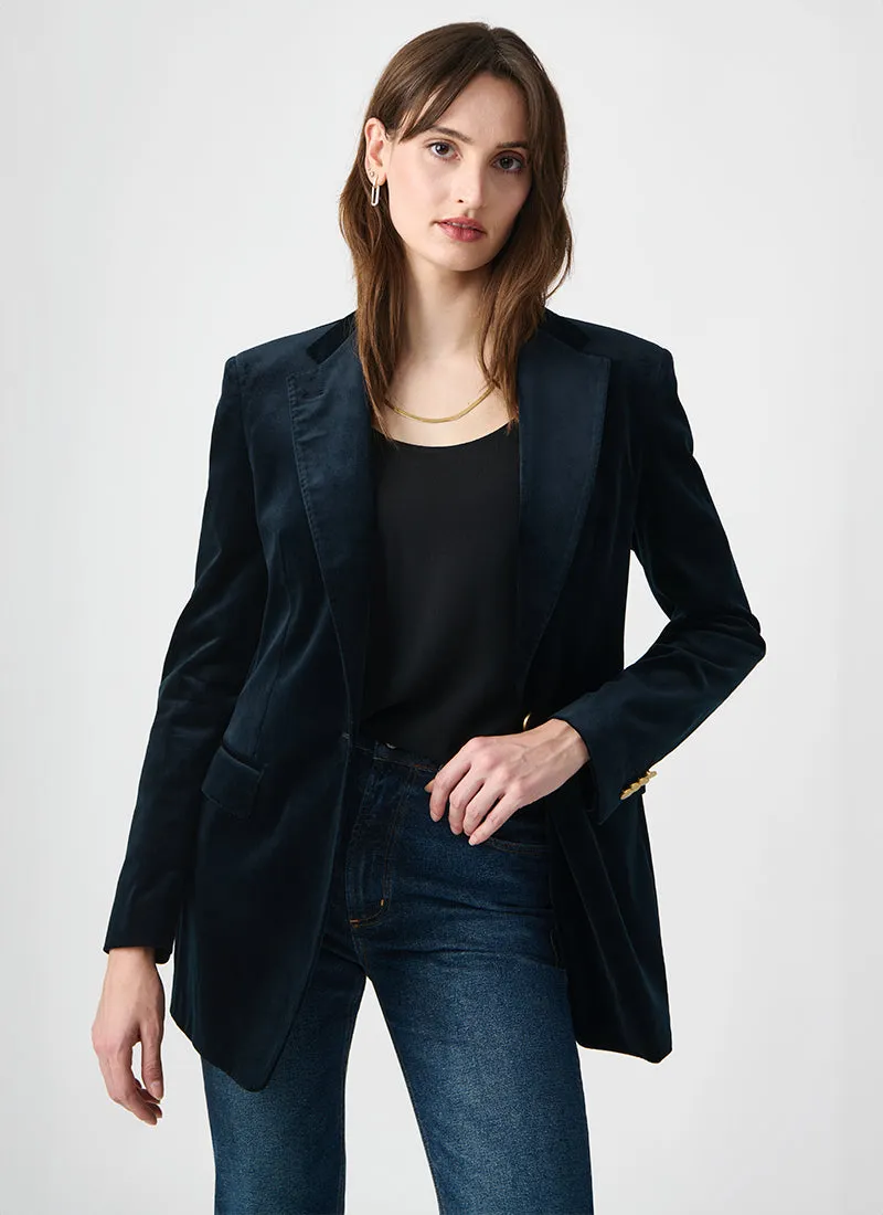 Phoebe Blue Velvet Blazer