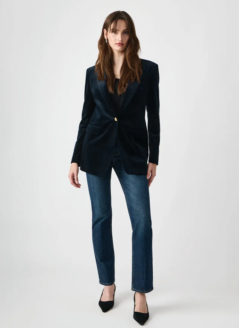 Phoebe Blue Velvet Blazer