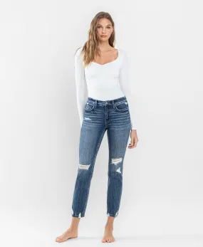 Providence - Mid Rise Distressed Crop Slim Straight Jeans